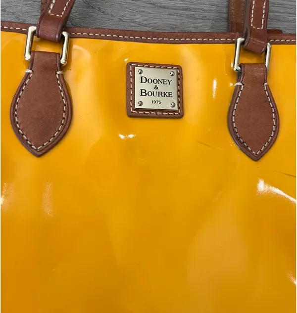 Dooney & Bourke Inc. Venus Richmond Shopper in Yellow patent leather tote bag - Image 9