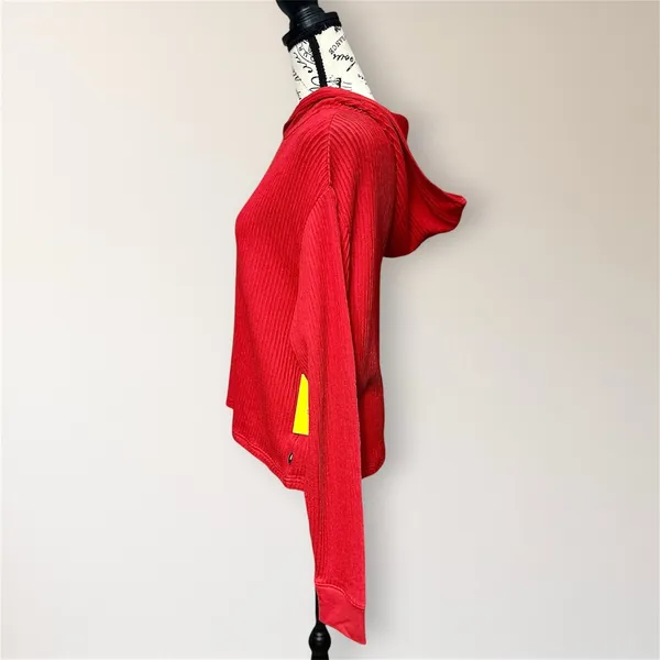 NWT EleVen Venus Williams M Red Ribbed Cotton Tennis Golf Performance Hoodie Top - Image 8