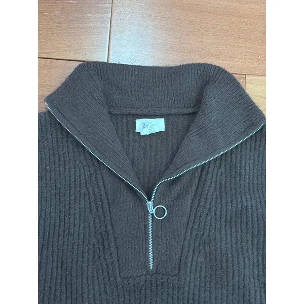Kaisley Quarter‎ Zip Ribbed Sweater Vest Womens Brown Sleeveless Knit Top XS - Image 3