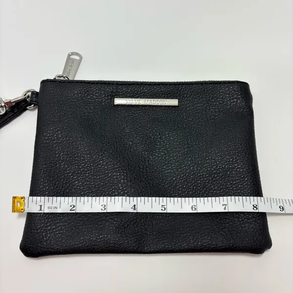 Steve Madden Wristlet Black Pebbled Leather with‎ Strap - Image 7