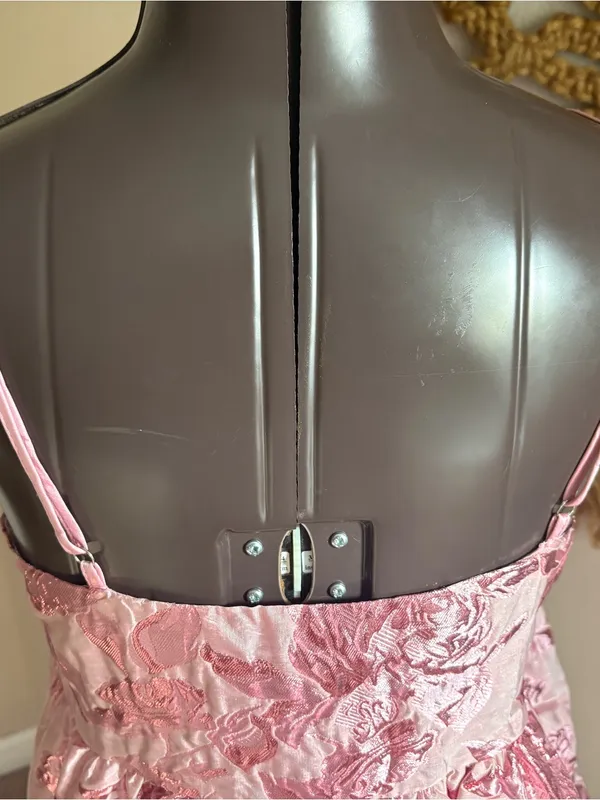 Anthropologie NWT Endless Rose Pink Floral Jacquard Strappy Party Dress Size M - Image 9