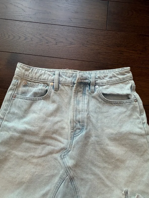 We The Free Free People Going Rogue Frayed Denim Skirt Size 26 - C33-006 - Image 5