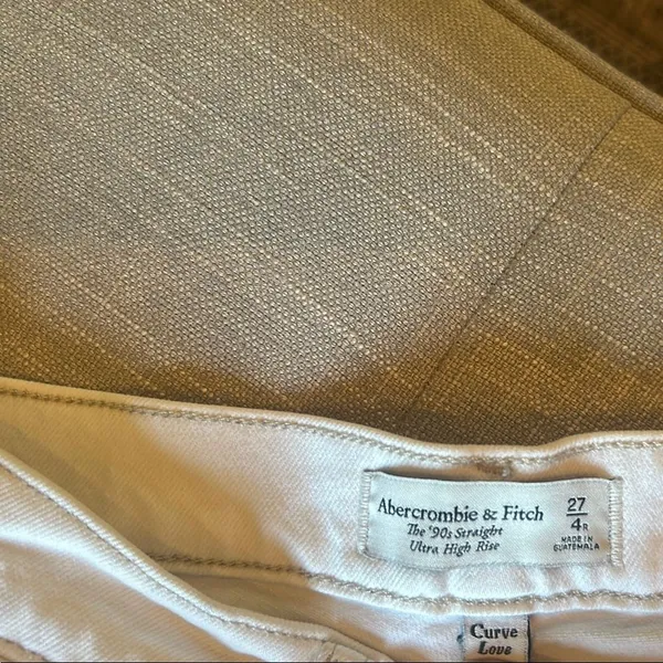 Abercrombie & Fitch '90s Straight Ultra High Rise Jeans - White Size 27/ 4 R - Image 6
