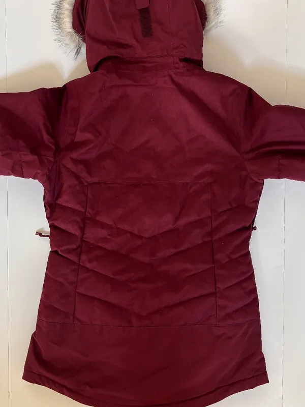 Columbia Women’s S Omni-Tech Omni-Heat Ski Snow Jacket Faux Fur Hood Burgundy - Image 7