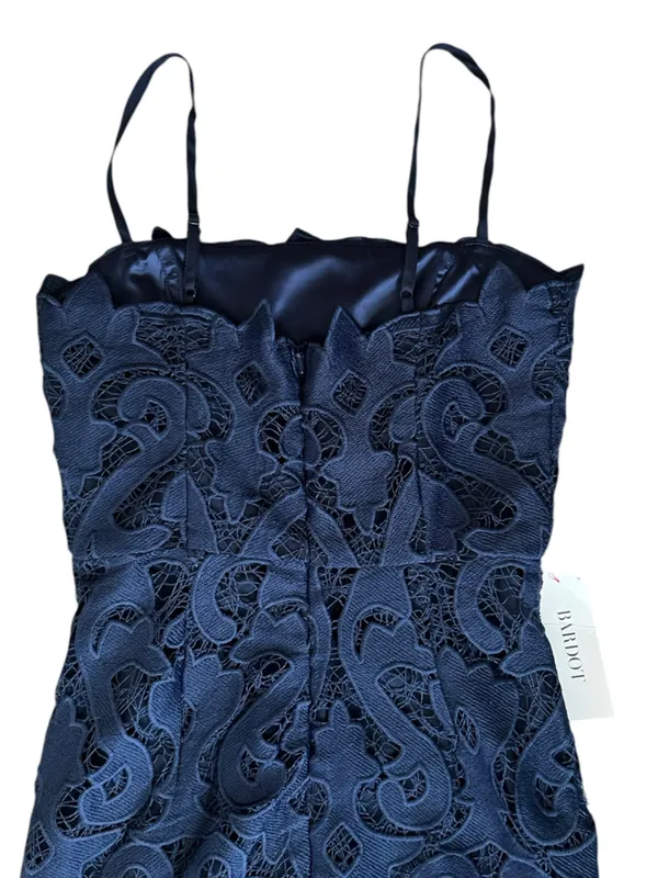 Bardot Women’s Lina Navy Lace Column Shift Square Neck Midi Dress Size 2 NWT - Image 9