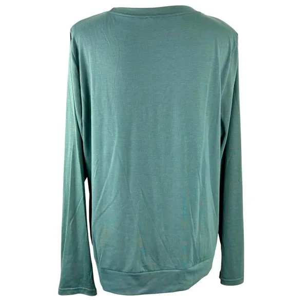 Boutique Green "Social Distancing" Graphic Long Sleeve Top NWOT Women’s XL - Image 3