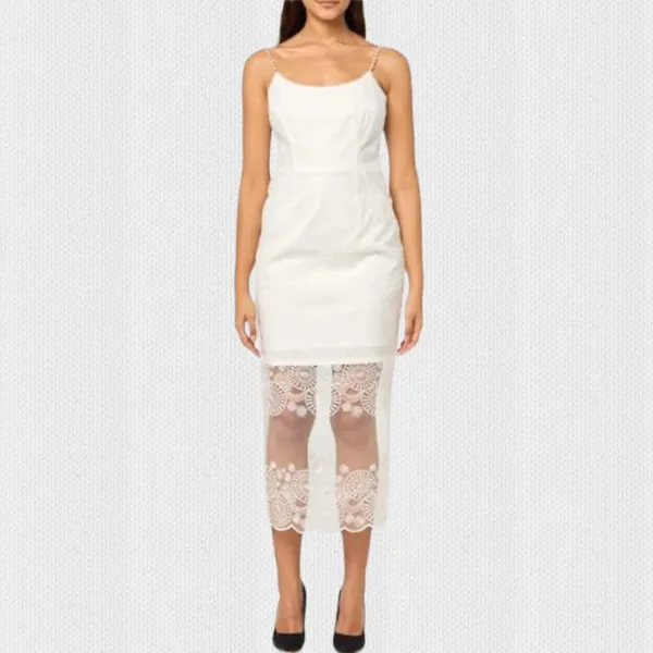 NWT Adrianna Papell Embroidered Beaded-Strap Sheath Dress‎ Sz 8 - Image 3