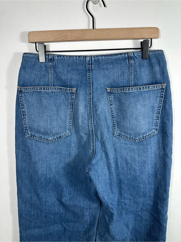 Veronica‎ Beard Crosbie Crop Wide Leg High Rise Jeans 29 Button Fly - Image 5