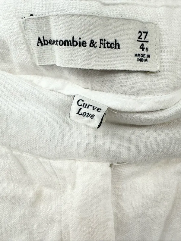 Abercrombie & Fitch Women's Sloane Wide Leg Linen Blend Pants Size 4 Short - Image 4