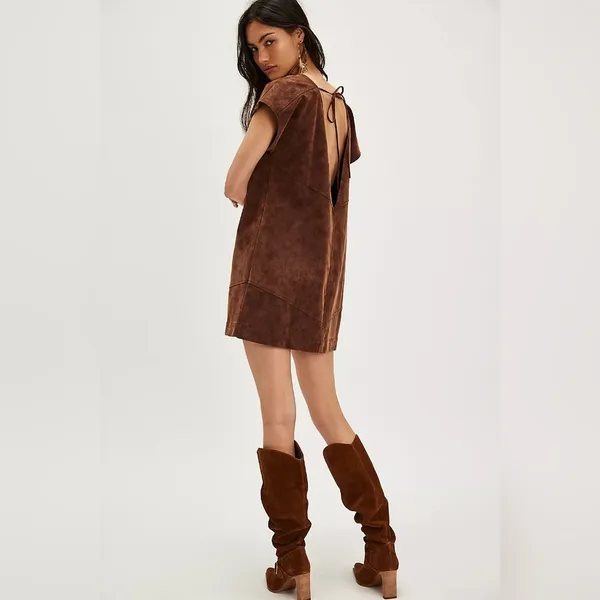 NWT Free People Sawyer Mini Dress Color: Chicory Coffee Size XS - Image 3