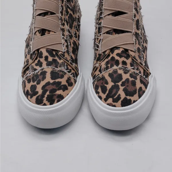 Jenn Ardor Womens Platform Sneakers Size 6 Leopard Print Distressed Y2K Street - Image 7