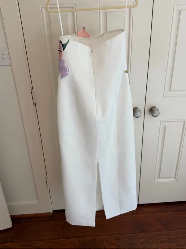 Leo Lin Rayna Floral Maxi Dress White Size 8 - Image 5