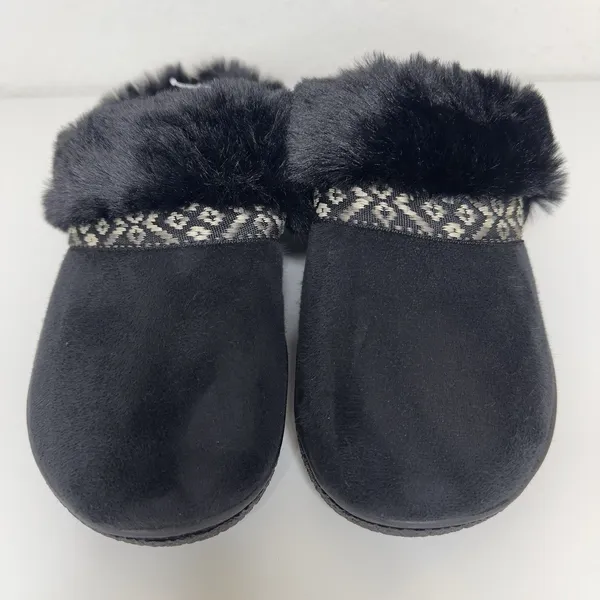 Isotoner Women’s Memory Foam Slippers Black Faux Fur Size S 6.5–7 NIB NEW In Box - Image 8