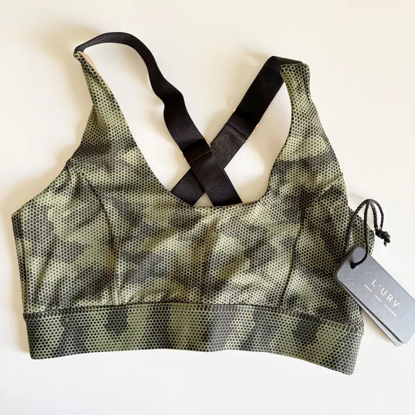 NWT L'URV Womens Fern Camo Take Charge Crop Compression Sporty Sports Bra Size S - Image 3