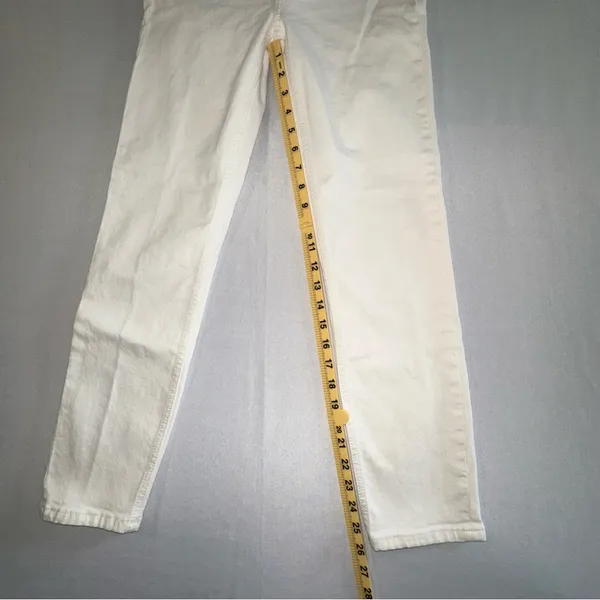 RE/DONE • 90s High Rise Ankle Crop Jeans Vintage White Denim Sz 25 - Image 12