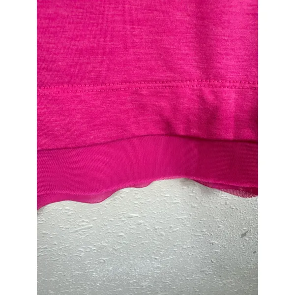 Nanette‎ Lepore Magenta Pink Cold Shoulder Cowl Neck Long Sleeve Top Mesh Trim M - Image 3