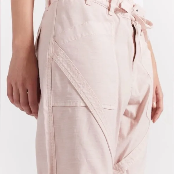 Current/Elliott The Beverly Cropped Tapered Zippered Pants Crystal Pink Size 24‎ - Image 5