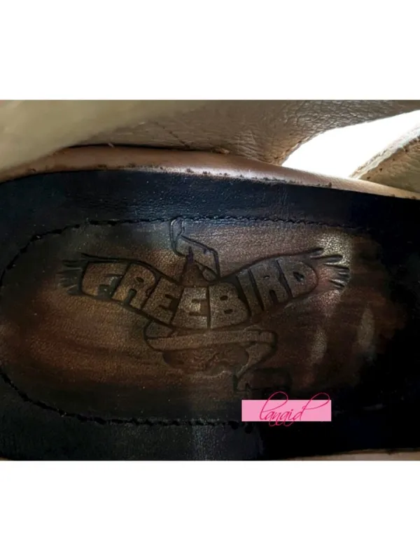 Freebird Braeden Blush Leather Tan Distressed Edgy Buckles Low Heel Sandals 10 - Image 14