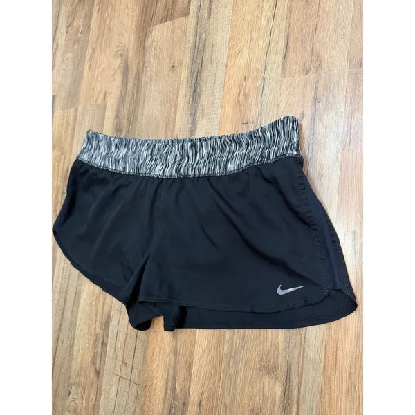 Nike Dri Fit‎ Running Shorts Women XL Black Athletic Lined Gym Active - Image 3