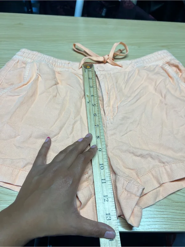 American Eagle High-Waisted Corduroy Sport Shorts Neon Peach Size M - Image 13