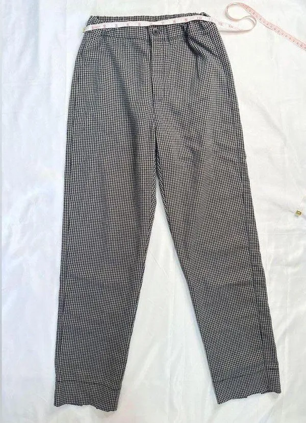Brandy Melville Vintage Woven Gingham Tilden Pants - Grey - Image 9