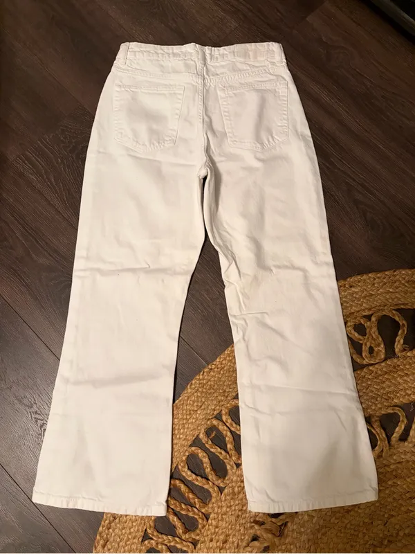 Zara White High-Rise Wide Leg Jeans - Image 3