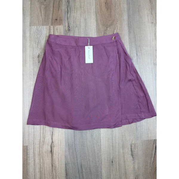 NWT Sim & Sam Wissfull Mauve Pleated Front Mini Wrap Skirt Urban Sample Size M - Image 5