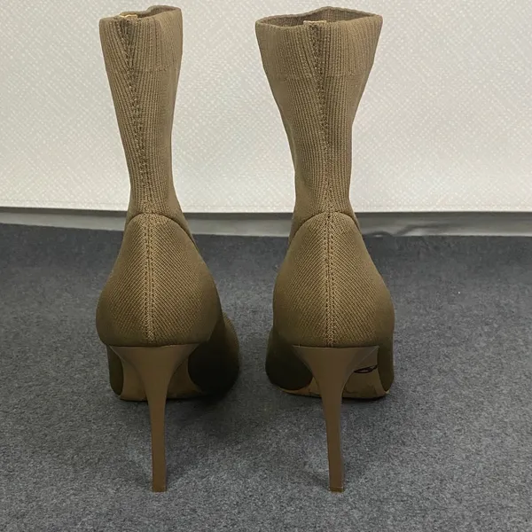 INC‎ Knit Sock Boots Women's Stiletto Heel Pull On Ankle Chic Taupe 8.5M EUC - Image 7