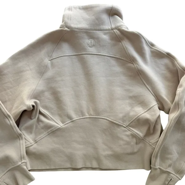 Lululemon Scuba Oversized Funnel Neck Sweatshirt Natural Ivory Size M/L Fleece - Image 6