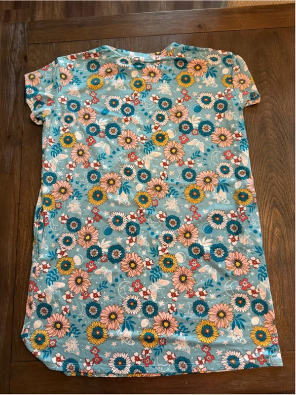 Women's Joyspun Floral Pajama Dress Size S Blue Pink EXCELLENT CONDITION - Image 4