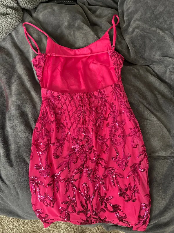 Crystal Sky Pink Sequined Mini Dress - Image 2