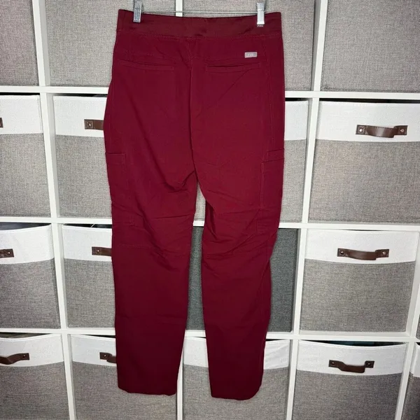Figs Women's Technical Collection Scrub Pants Red Burgundy Size Medium - Image 3