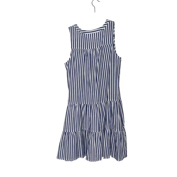 Pomander Place Dress Women S Blue White Good Striped Tiered Cotton Mini Y20971T - Image 4