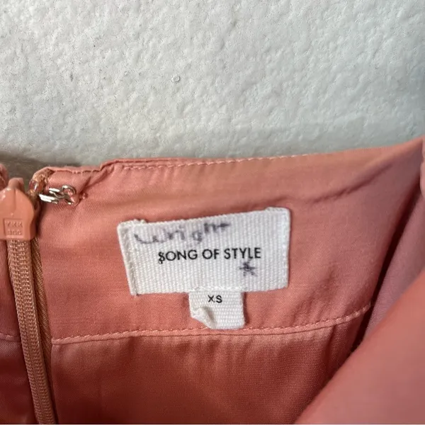 Revolve Song Of Style Copper Pink Midi Dress Open Tie Front Womens Size‎ XS - Image 6