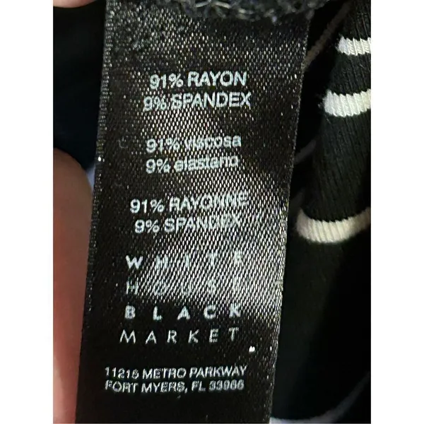 White House Black Market Black/White Striped Short Sleeve Shirt Dress Medium (42 - Image 5