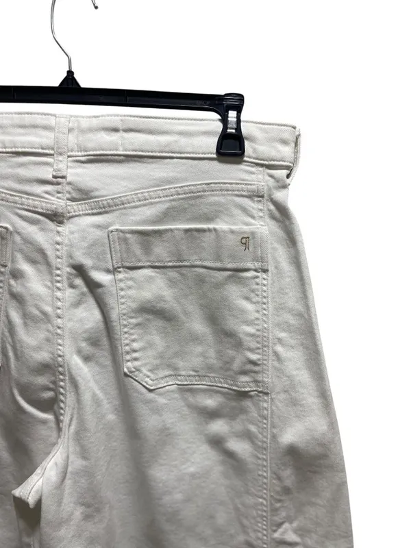 Pilcro Heritage Curve Mid-Rise Barrel Leg Jeans White Size 32T Anthropologie - Image 11