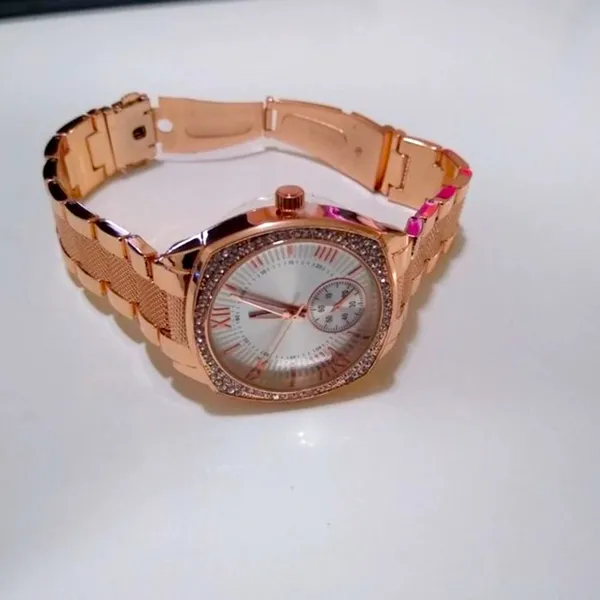 NEW BRONZE Crystal Lady Luxe Watch Stainless Steel Band Classic Quartz Time - Image 10