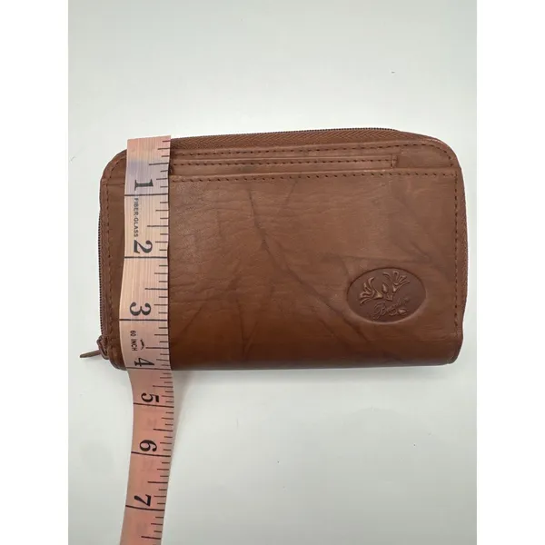 Buxton Brown Genuine Leather Double Zip Around RFID Organizer Wallet‎ Women - Image 10