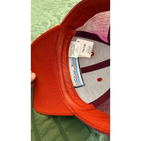 Patagonia Trucker Hat Logo Red Mesh Snapback Adjustable - Image 5
