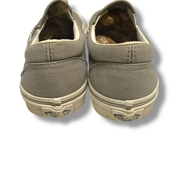 Vans‎ Gray Slip-On Sneakers Canvas Upper Casual Women's 8 - Image 3