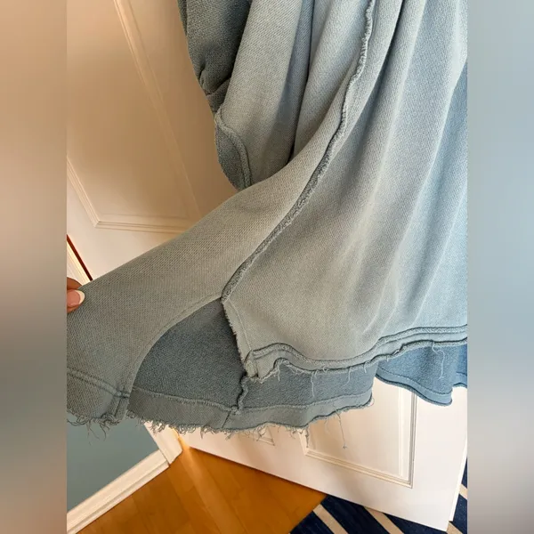 Free People Sunchild Babydoll Light Blue Tunic Sweatshirt Dress - Image 8