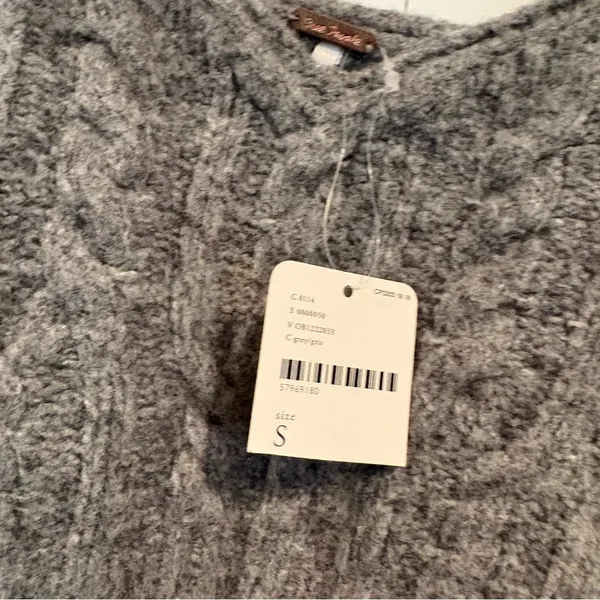 Free People Sunkeeper Gray‎ Cable Knit Crop Tank Size Small - Image 4