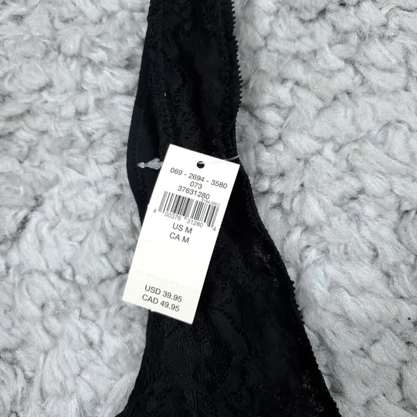Aerie Waffle Lace Longline Bralette Unlined Black Size Medium - Image 3