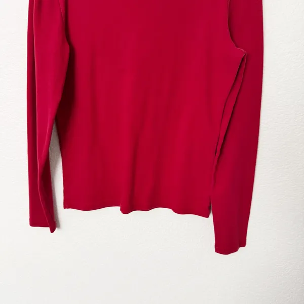 [Vintage] 90s Gap Red Stretch Cotton Long Sleeve T-Shirt Rhinestones Sz Medium M - Image 8