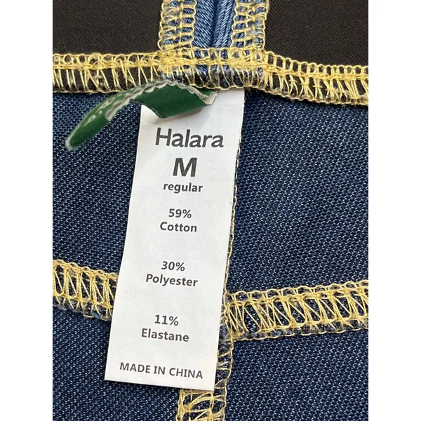HALARA Flex High Waisted Pocket Baggy Wide Leg Blue Jeans, size Medium, 02775885 - Image 3