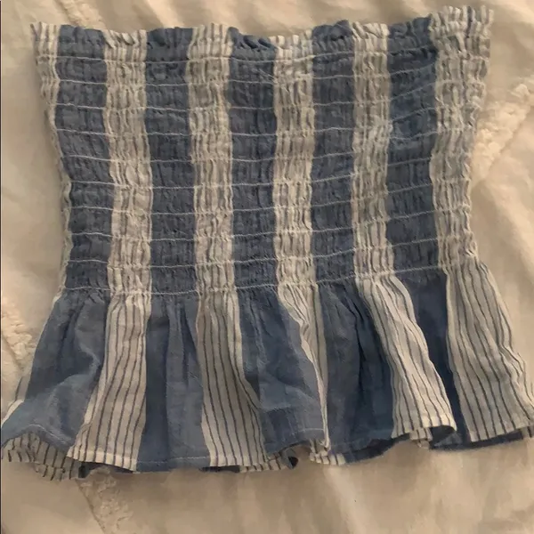 American Eagle blue and white tube top - Image 2