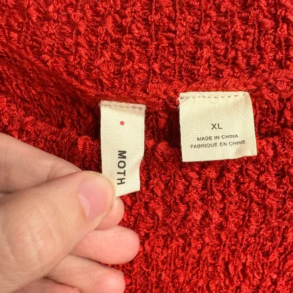 Moth Anthropologie Vera Red Sleeveless Sweater Size XL - Image 2
