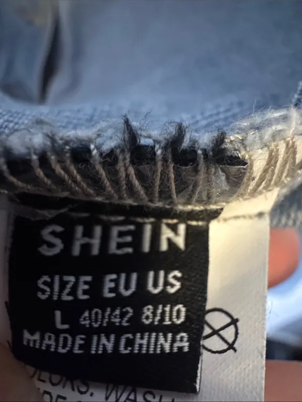 SHEIN Light Blue Cropped Denim Jacket - Image 2