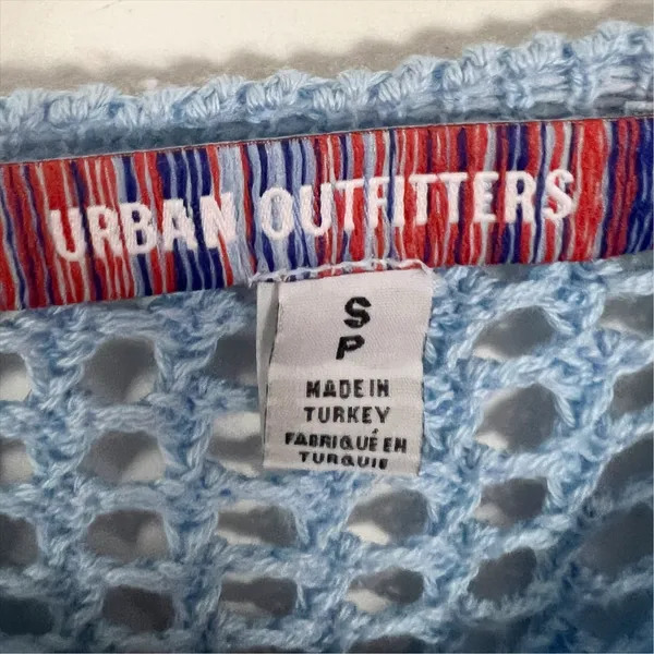 Urban Outfitters Chloe Color Block Cropped Open Knit Crochet Sweater Size Small - Image 5