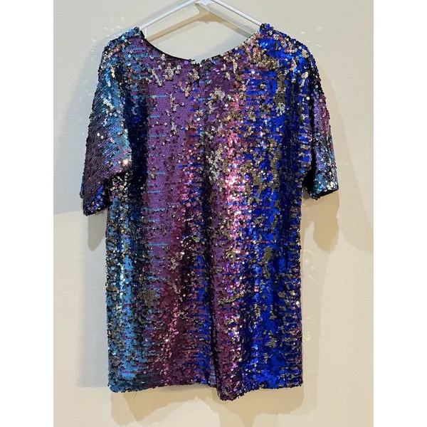 Matte Magenta BLAQUE LABEL All Over Sequins Size Small Revolve Club Party Glam - Image 3